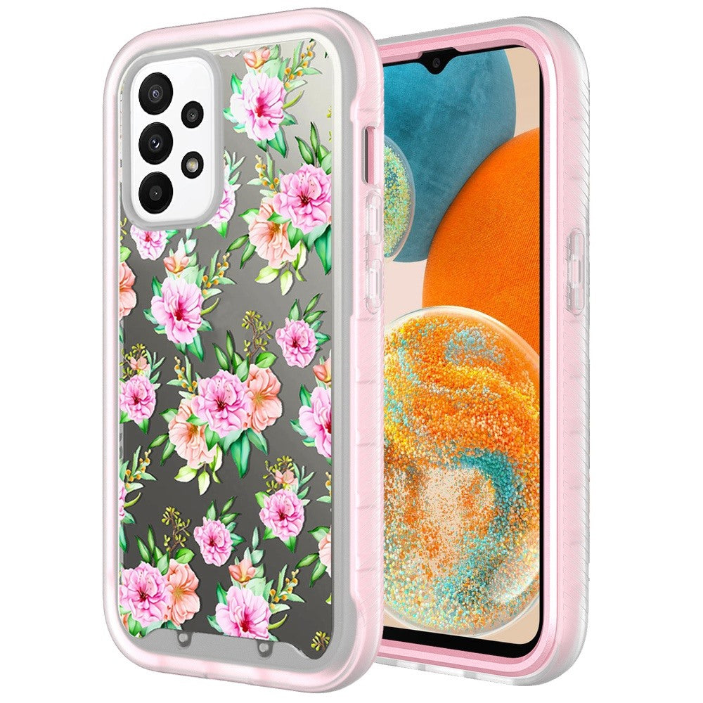 For Samsung Galaxy A23 5G Stylish Design 2in1 Hybrid Armor Hard Rubber TPU Shockproof Front Frame Bumper Phone Case Cover
