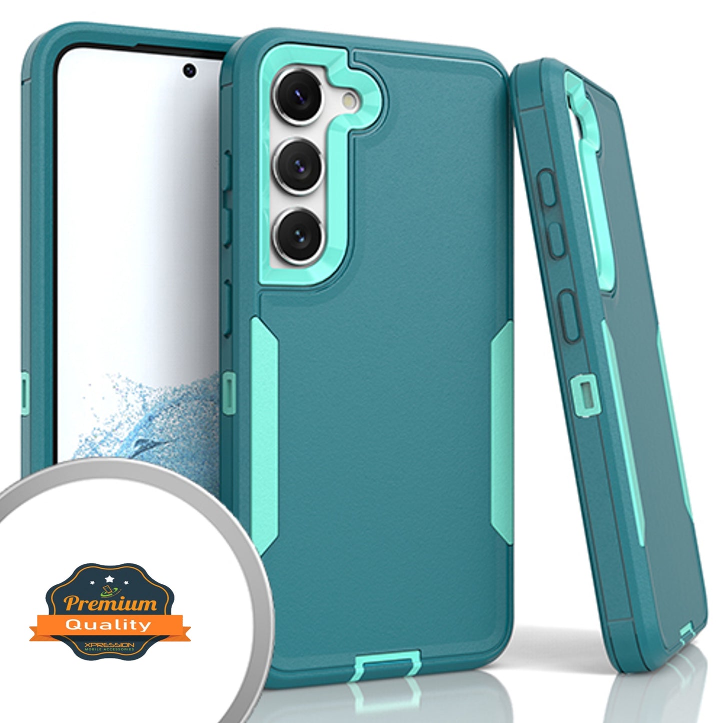 For Samsung Galaxy A54 5G Slim Hybrid Shockproof Silicone Rubber TPU + Hard PC Heavy Duty Three Layer Body Protection Phone Case Cover