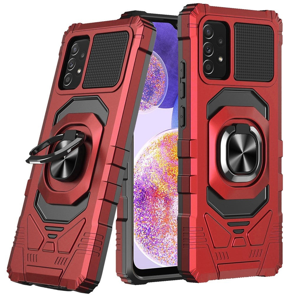 For Samsung Galaxy A23 5G Hybrid Dual Layer with Rotate Magnetic Ring Stand Holder Kickstand, Rugged TPU Shockproof Phone Case Cover