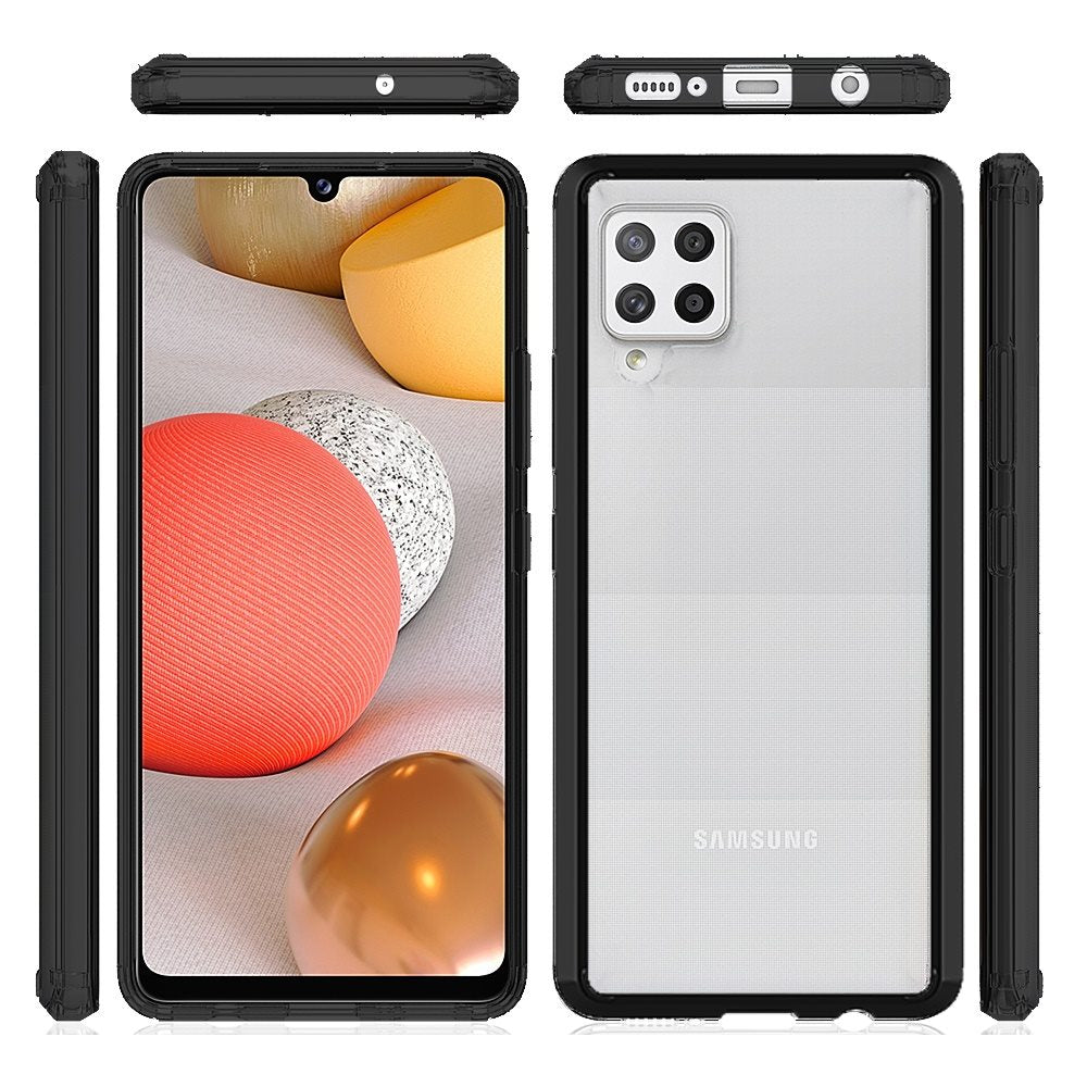 For Samsung Galaxy A03S Hybrid Slim Crystal Clear Transparent Shock-Absorption Bumper with TPU + Hard PC Back Frame Phone Case Cover