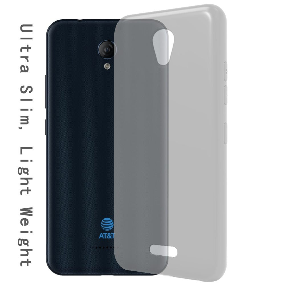 For AT&T Fusion Z, Motivate Hybrid Rubber Soft Silicone Gummy TPU Gel Candy Skin Flexible Skinny Slim Thin Protector Phone Case Cover