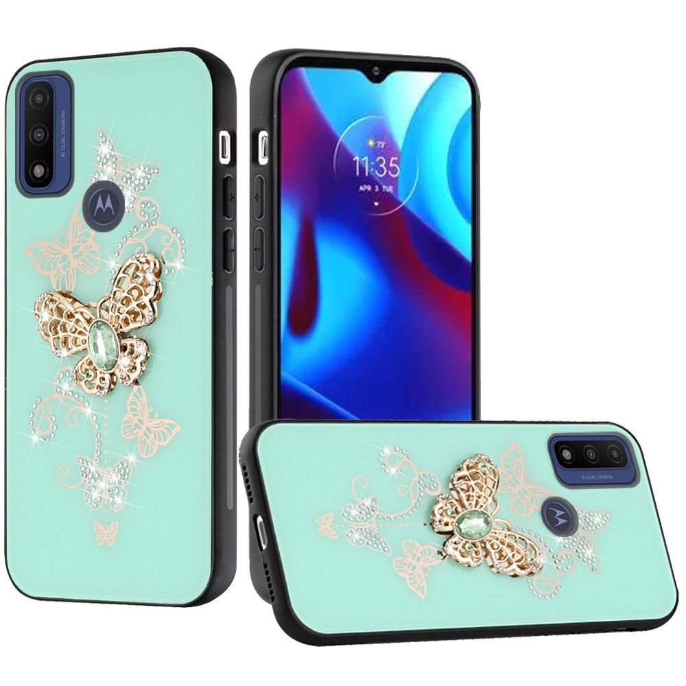 For Motorola Moto G Power 2022 3D Diamond Bling Sparkly Glitter Ornaments Engraving Hybrid Armor Rugged Metal Fashion Phone Case Cover