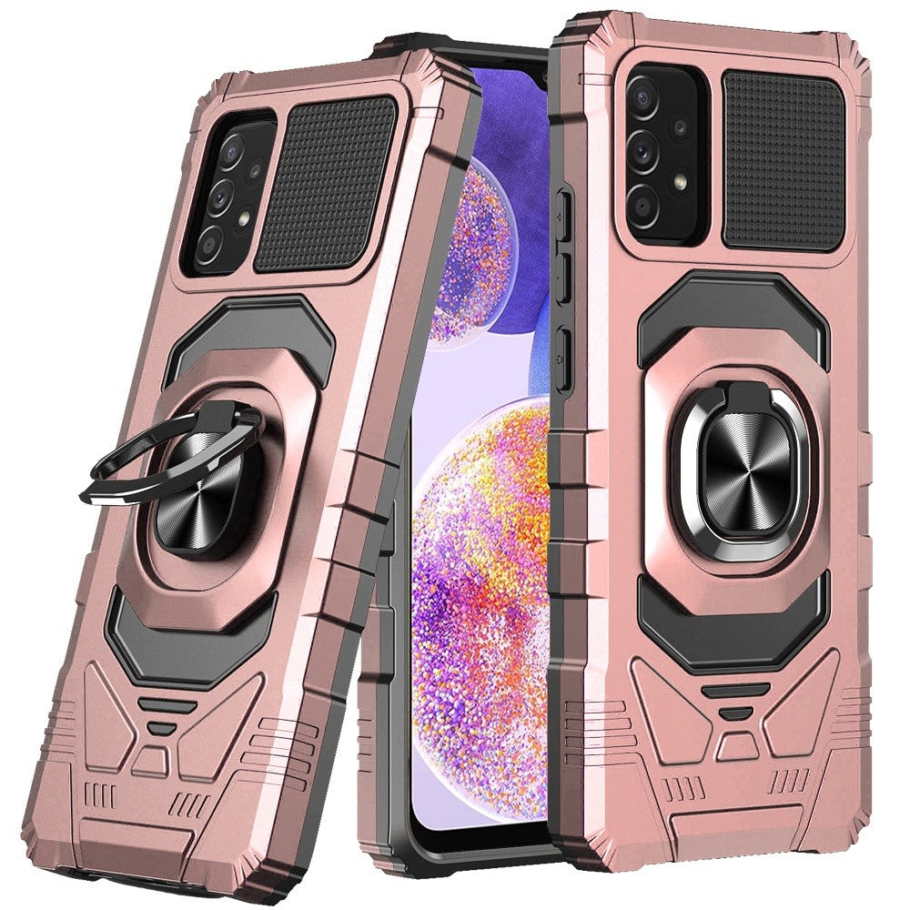 For Samsung Galaxy A23 5G Hybrid Dual Layer with Rotate Magnetic Ring Stand Holder Kickstand, Rugged TPU Shockproof Phone Case Cover