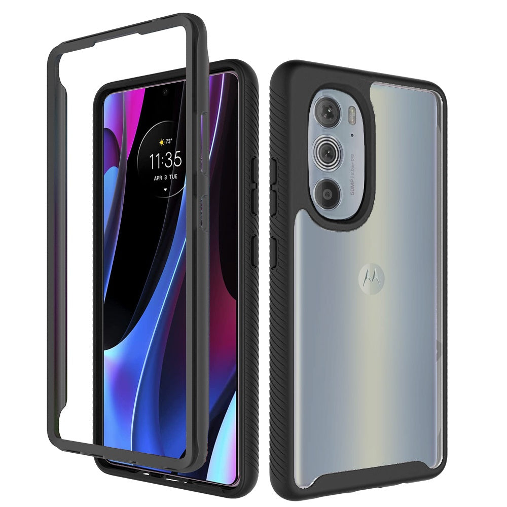 For Motorola Edge+ 2022 /Edge Plus Clear Dual Layer Tuff Rugged Bumper Frame Heavy Duty Hybrid Shockproof Rubber TPU Phone Case Cover