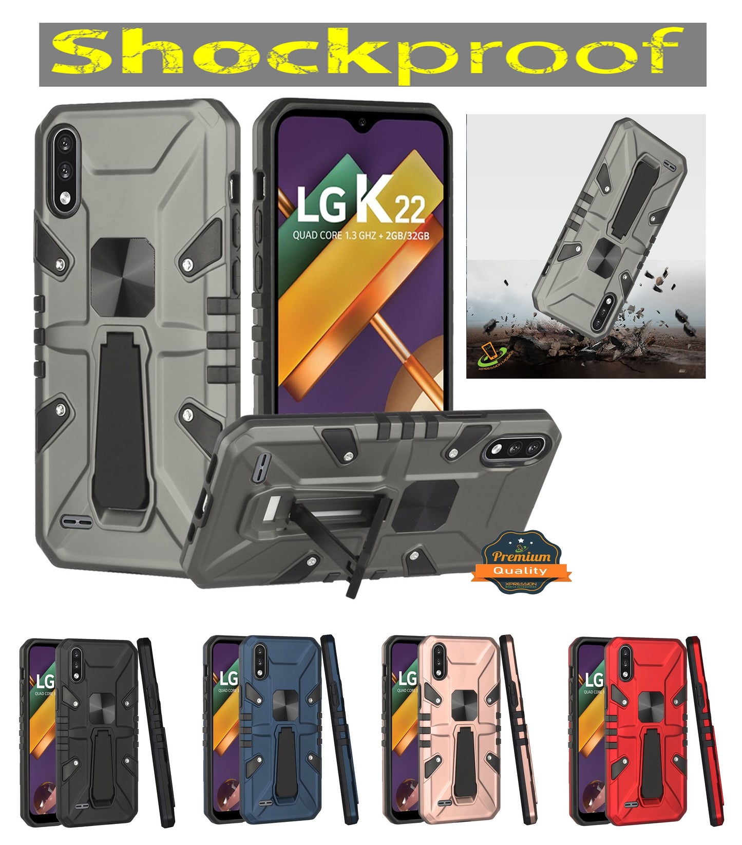 For Samsung Galaxy A02S Armor Kickstand Case Hybrid Heavy Duty Silicone Bumper with Magnetic Function Shockproof Hard Phone Case Cover