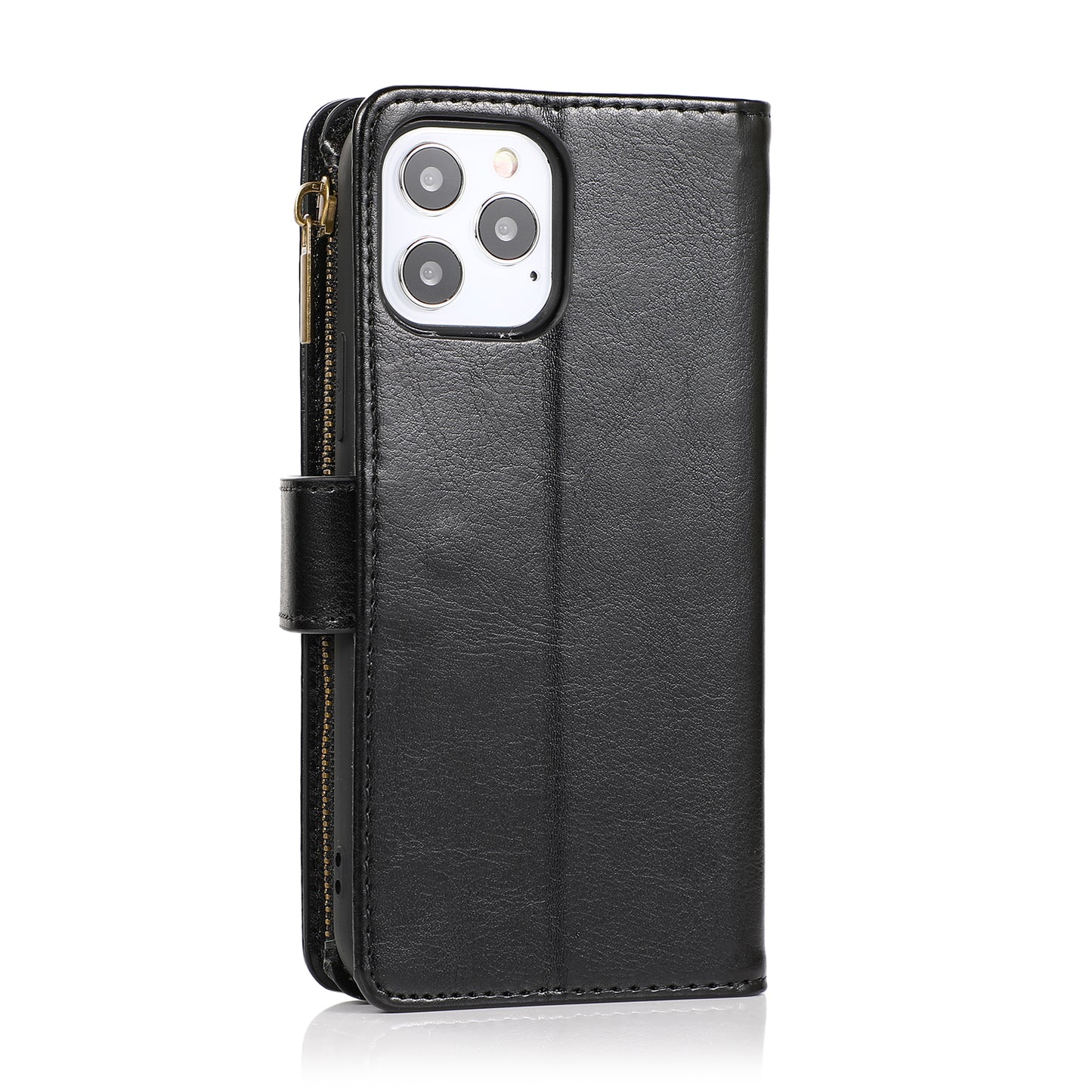 For Samsung A03 Core Leather Zipper Wallet Case 9 Credit Card Slots Cash Money Pocket Clutch Pouch Stand and Strap Phone Case Cover