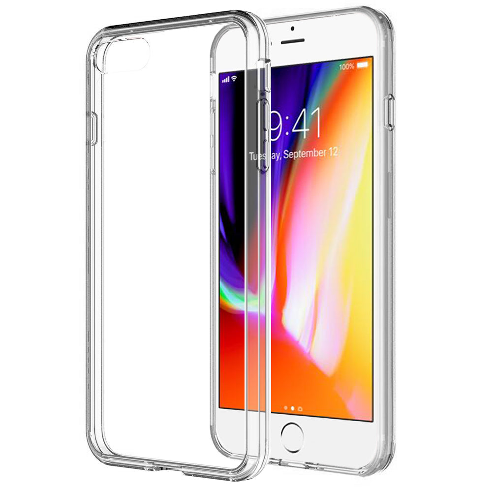 For Apple iPhone SE 3 (2022) Hybrid Transparent Clear Acrylic Back Hard Soft TPU Full Protective Bumper Extra Shock-Absorb Phone Case Cover
