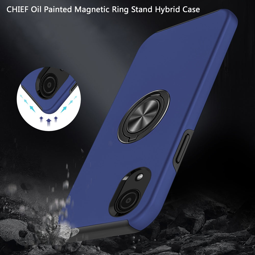 For Samsung A03 Core Hybrid 360 Degree Rotatable Metal Invisible Ring Stand Holder Fit Magnetic Car Mount Shockproof Slim Phone Case Cover