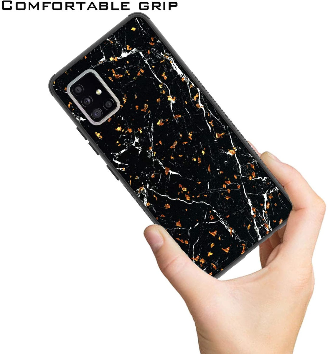 For Samsung Galaxy A13 5G Marble Fashion Stone Stylish Flake Glitter Bling Hybrid Slim Glossy TPU Rubber Hard Protection Phone Case Cover