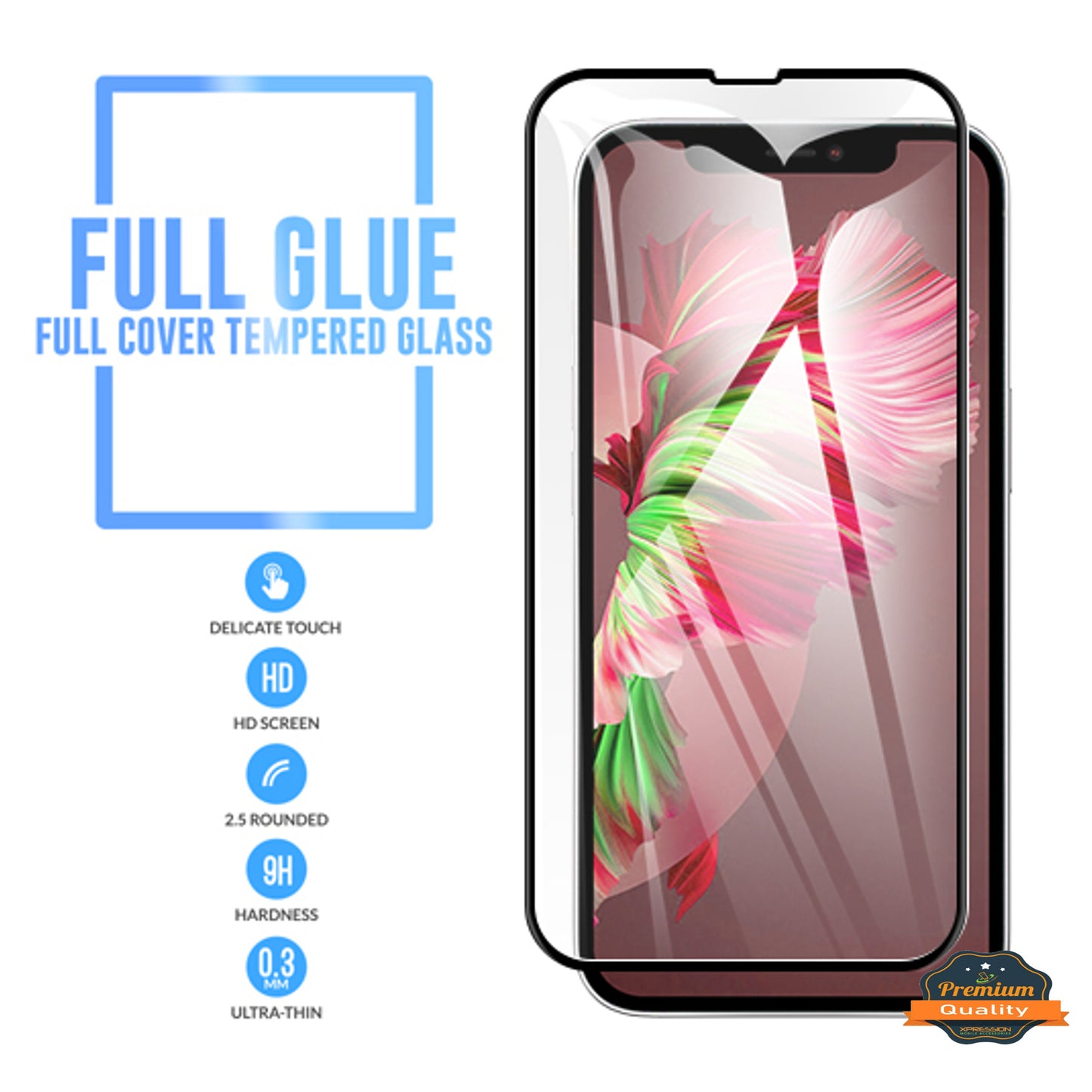 For Apple iPhone 13 /Pro Max Mini Tempered Glass Full Coverage Edge to Edge Cover Protection 9H 2.5 Rounded Glass Screen Protector Screen Protector