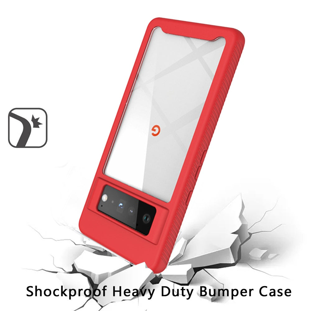 For Google Pixel 6 Pro Clear Dual Layer Tuff Rugged Bumper Frame Heavy Duty Hybrid Shockproof Rubber TPU Full Body Defender Phone Case Cover