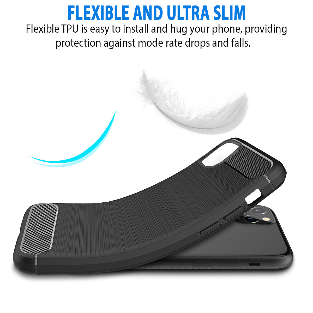 For Nokia X100 Carbon Fiber Design Slim Fit Silicone Soft Skin Flexible Lightweight TPU Gel Rubber Absorbing Rugged Brushed Phone Case Cover