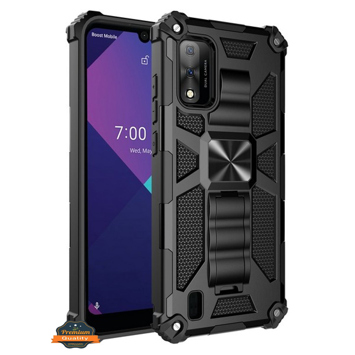 For Samsung Galaxy A71 5G Hybrid Cases Built in Magnetic Kickstand, Military Grade Bumper Heavy Duty Dual Layers Rugged Protective Phone Case Cover