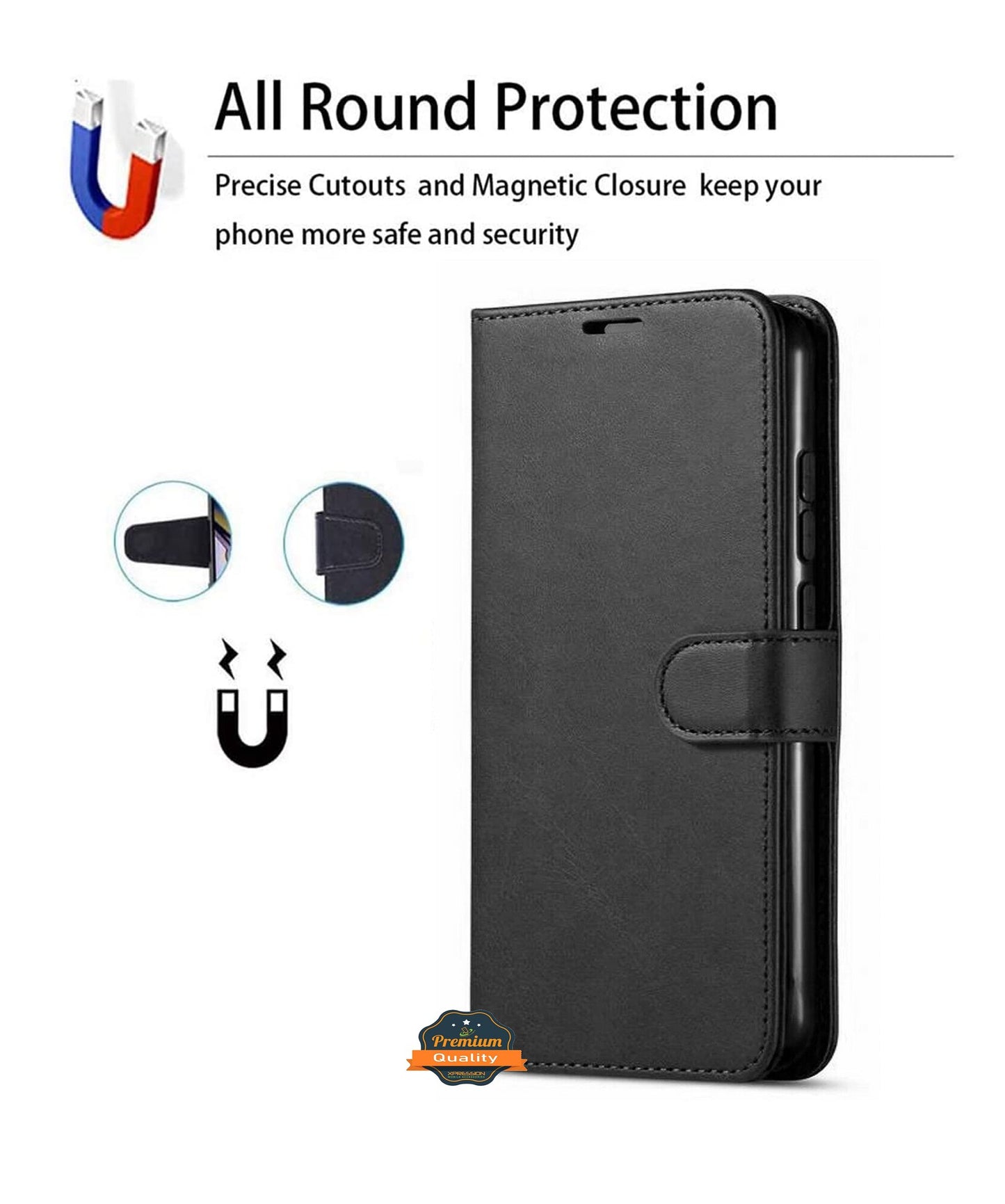 For Samsung Galaxy A12 5G Luxury Leather Wallet Case with Credit Card Holder Storage Lanyard Kickstand & Magnetic Flip Phone Case Cover