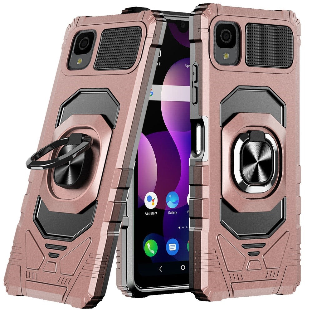 For TCL 30 LE T602DL /TCL 30z Hybrid 2in1 Dual Layer with Rotate Magnetic Ring Stand Holder Kickstand, Rugged Shockproof Phone Case Cover