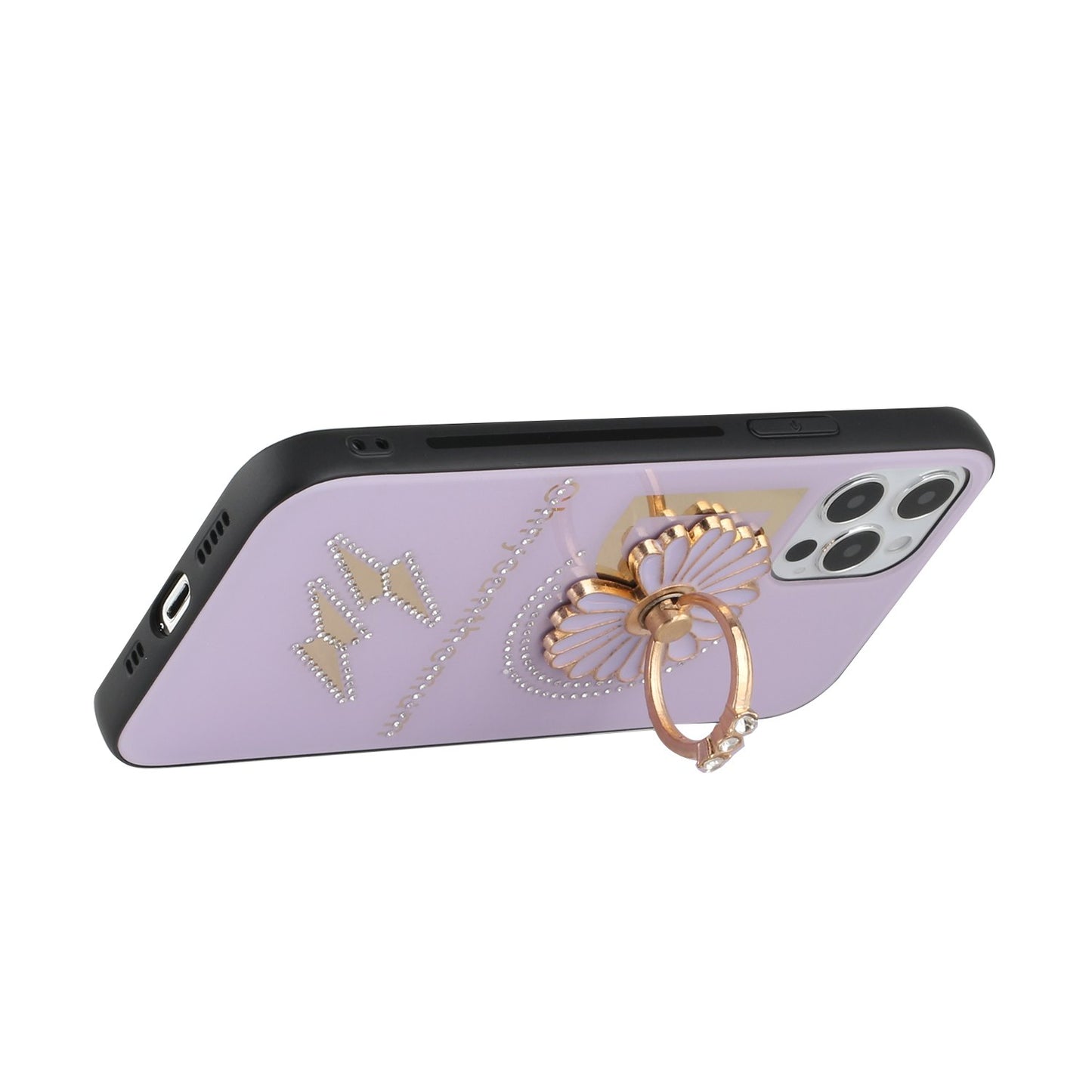 For Samsung Galaxy A02S Diamond Bling Sparkly Glitter Ornaments Engraving Hybrid Armor Ring Stand Holder Fashion Phone Case Cover