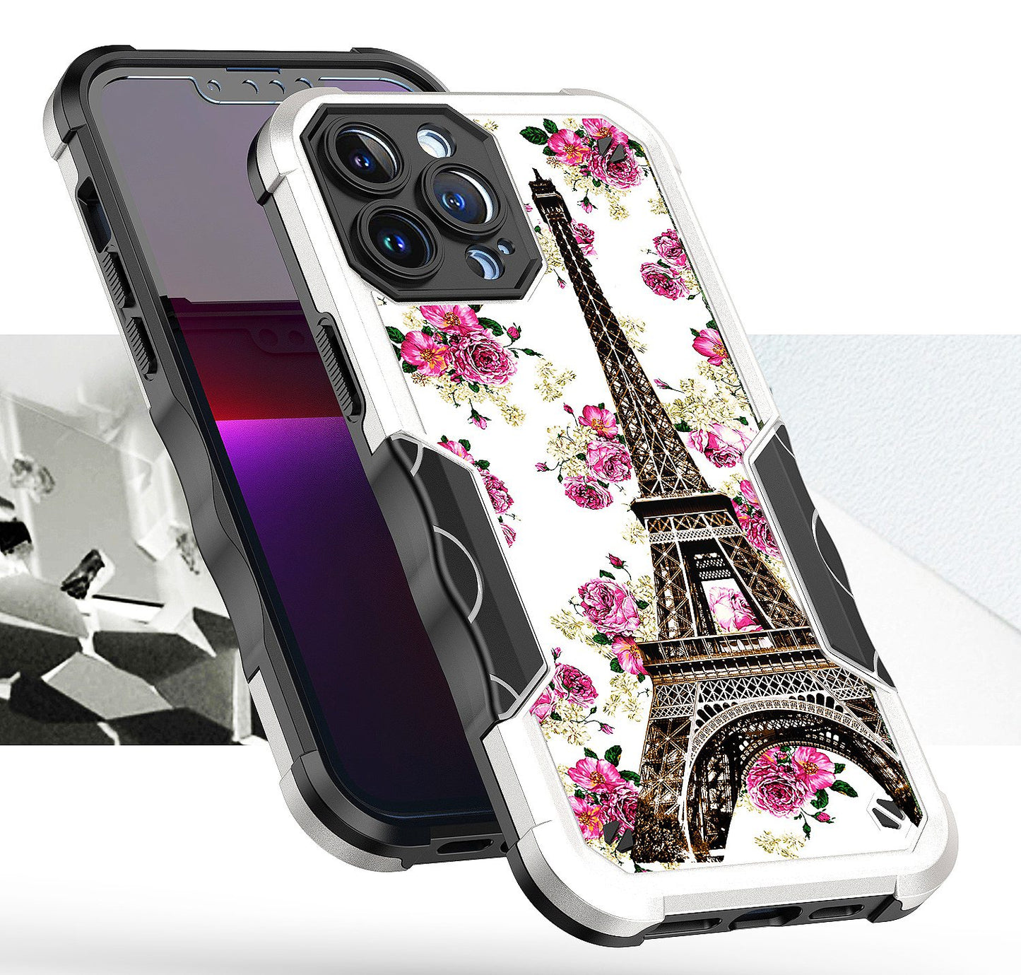 For Apple iPhone 14 Plus (6.7") Fashion Design Shockproof Hybrid Stylish Pattern Heavy Duty TPU Rubber Armor Phone Case Cover