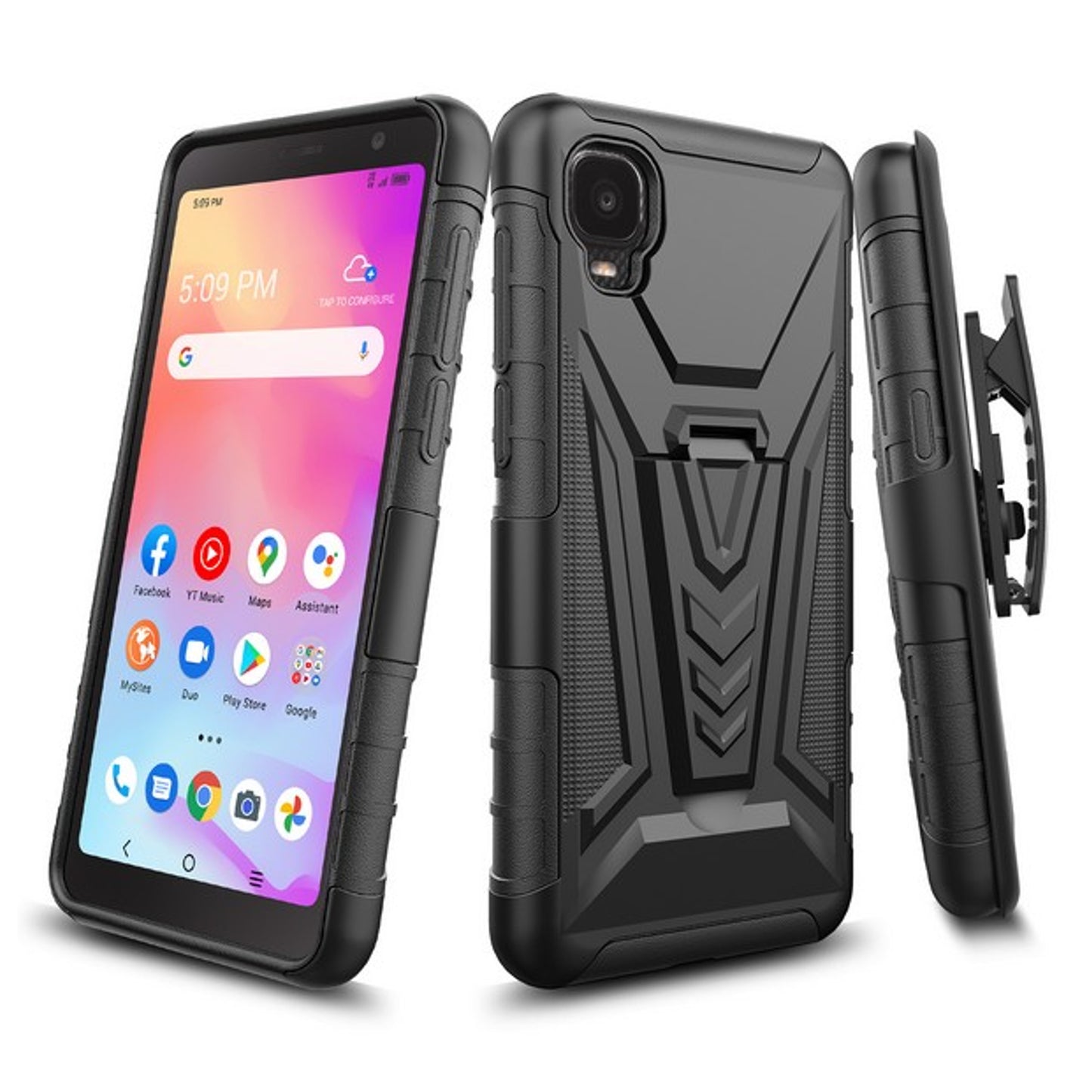 For Samsung Galaxy A32 5G Hybrid Armor Kickstand with Swivel Belt Clip Holster Heavy Duty 3 in 1 Defender Shockproof Rugged Phone Case Cover