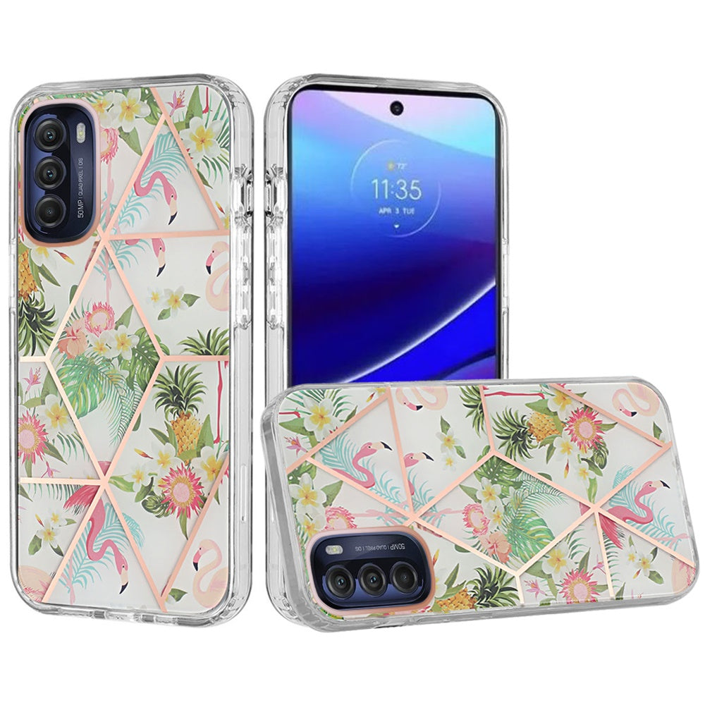 For Motorola Moto G Stylus 5G 2022 Fashion Floral IMD Design Flower Pattern Hybrid Hard PC Rubber TPU Slim Shockproof Phone Case Cover