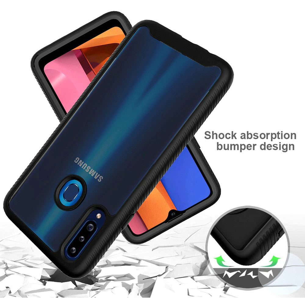 For Samsung Galaxy A02s Clear Dual Layer Rugged Bumper Frame Heavy Duty Hybrid Shockproof Rubber TPU Full Body Defender Phone Case Cover