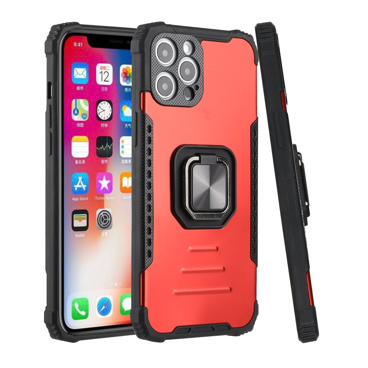For Apple iPhone XR Hybrid with Stand Magnetic Ring Kickstand Bumper Shockproof Armor Heavy Duty Military Grade Hard Phone Case Cover