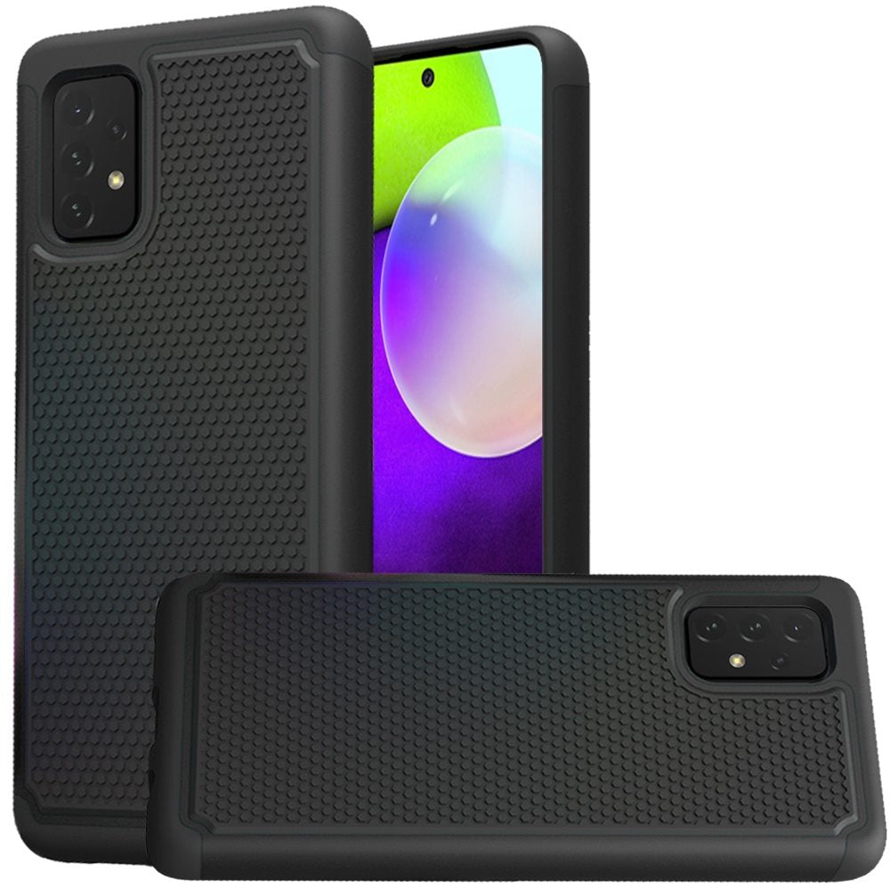For Apple iPhone 13 Pro (6.1") Textured Hybrid Tuff Shockproof Rugged Hard PC & Silicone TPU Anti-Slip Dual Layer Protective Bumper Phone Case Cover