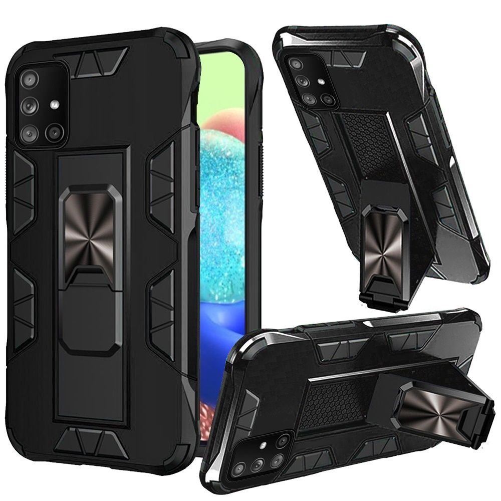 For Samsung Galaxy A71 5G Hybrid Cases with Built-in Slide Kickstand Stand Holder Full Body Heavy Duty Rugged Military Grade Phone Case Cover