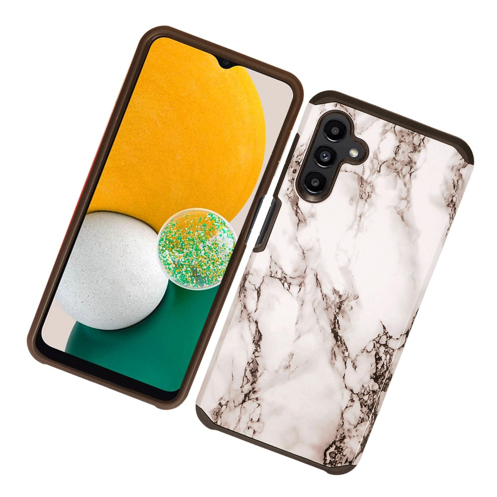 For Samsung Galaxy A13 5G Stylish Design Marble Armor Dual Layer 2 in 1 Rubberized Hard Shell Shockproof TPU Hybrid Phone Case Cover