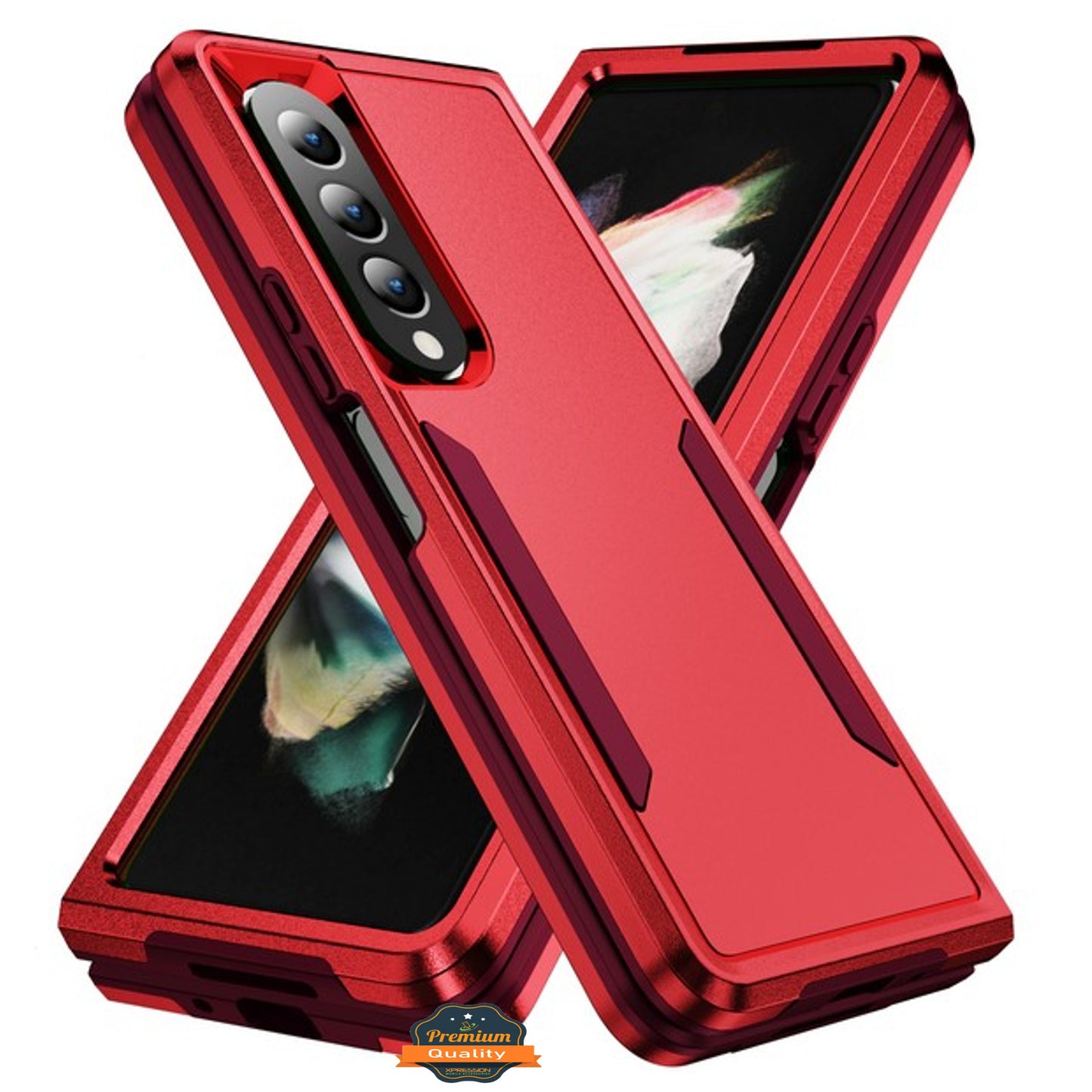 For Samsung Galaxy Z Fold 4 5G Hybrid Bumper Rugged Dual Layer Hard PC TPU Heavy-Duty Military-Grade Rubber Protective Phone Case Cover