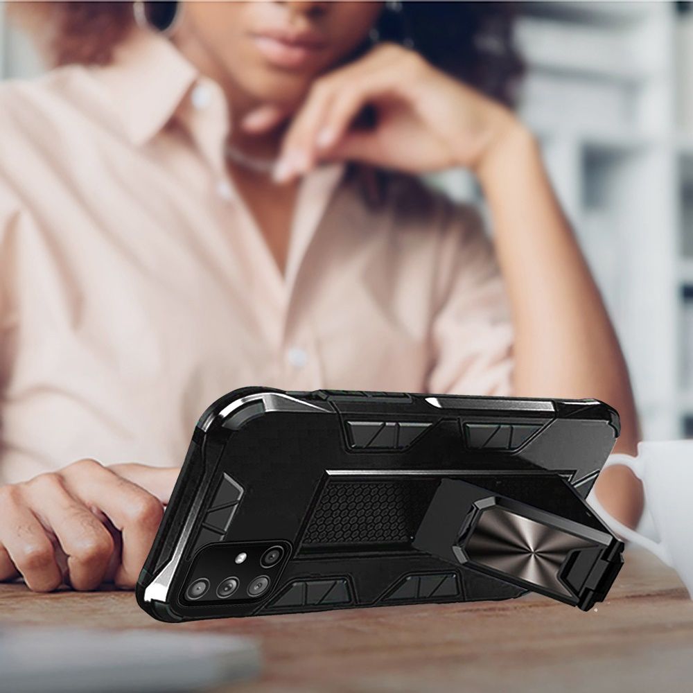For Samsung Galaxy A02S Hybrid Magnetic Slide Ring Stand fit Car Mount Grip Holder Full Body Heavy Duty Rugged Military Grade Phone Case Cover