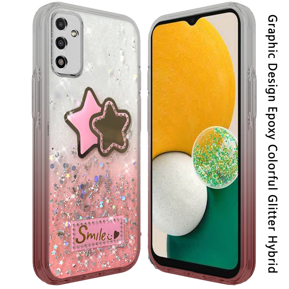 For Motorola Moto G Power 2022 Fashion Graphic Pattern Design Epoxy Colorful Skin Glitter Hybrid Bling TPU Hard Impact Armor Phone Case Cover