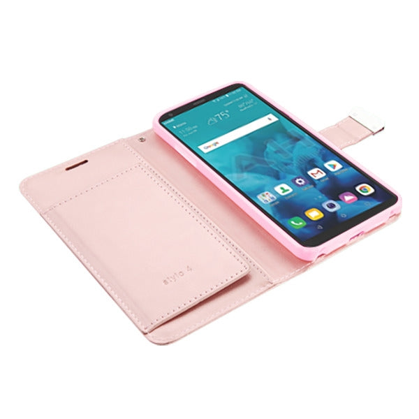For LG Stylo 4 / Stylo 4 Plus PU Leather Wallet with Credit Card Holder Storage Folio Flip Pouch Stand Rose Gold Phone Case Cover