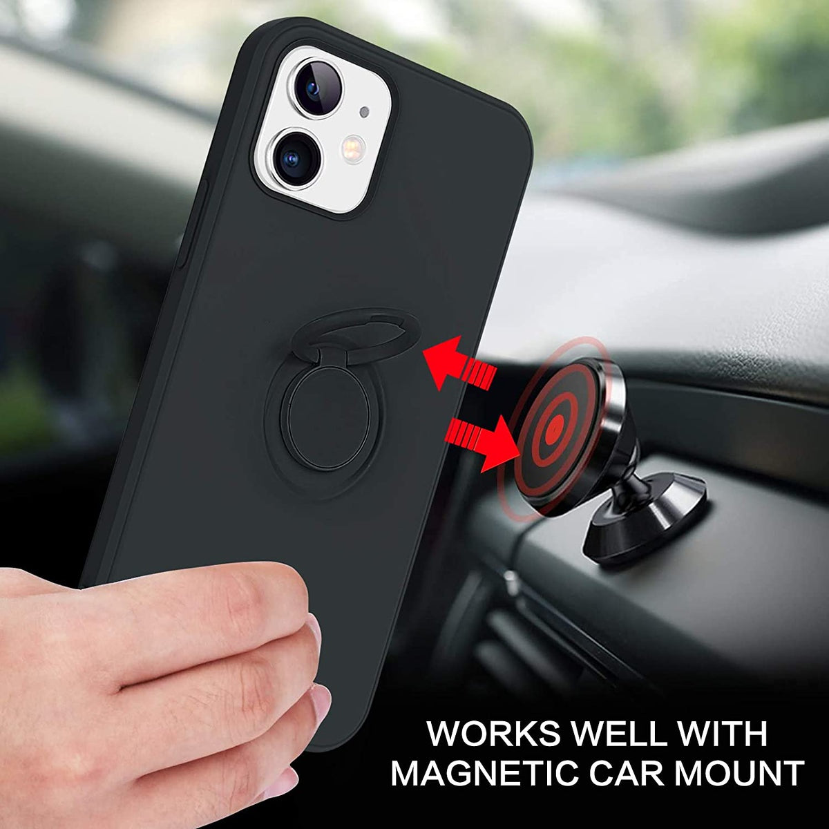 For Samsung Galaxy A33 5G Slim Silicone Soft Rubber Hybrid with Ultra-Thick Ring Magnetic Stand Holder Car Mount Supported Hard Phone Case Cover