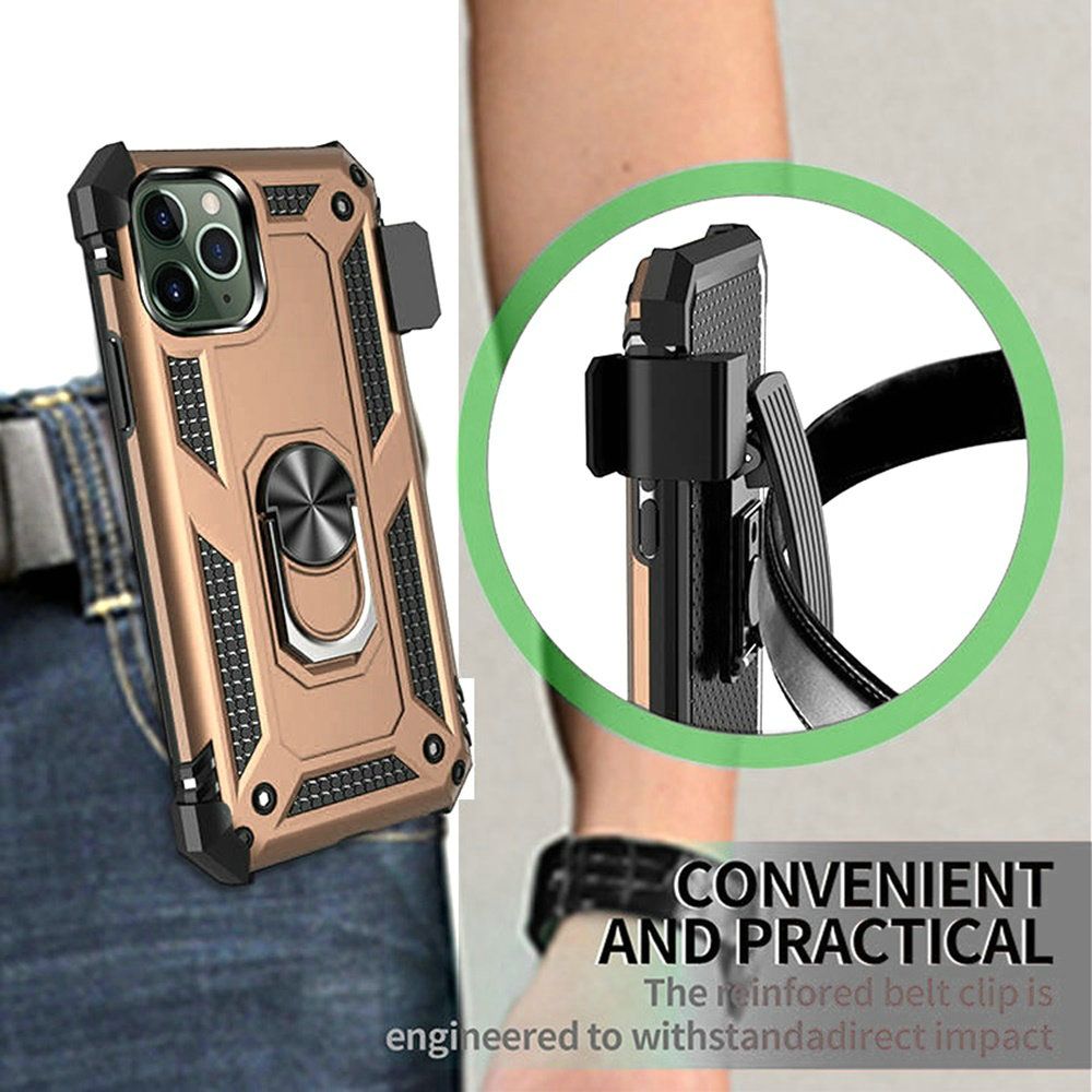 For Apple iPhone SE 2022 /SE 2020/8/7 with Belt Clip Holster Ring Stand Holder, Military Grade Fit for Magnetic Car Mount Shockproof Hybrid Rugged Phone Case Cover