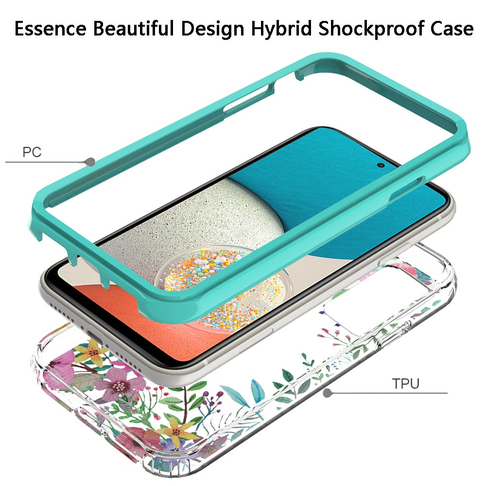For Samsung Galaxy A53 5G Beautiful Design 3 in 1 Hybrid Triple Layer Armor Hard Plastic Rubber TPU Protective Frame Phone Case Cover