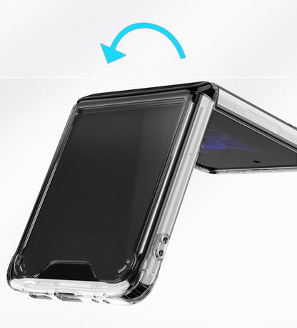 For Samsung Galaxy Z Flip 7 FE Transparent Hybrid Shockproof Hard PC Slim Durable TPU Bumper Protection Case Cover Red