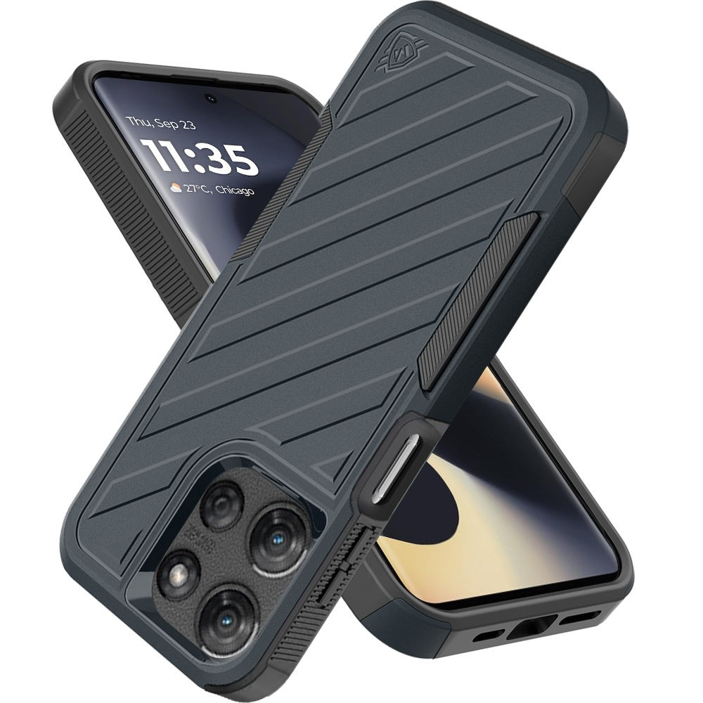 For Motorola Edge 2025 Hybrid lined shockproof dual layer Rugged 2in1 Hard PC & Silicone TPU Non Slip Textured Tough Armor Case Cover