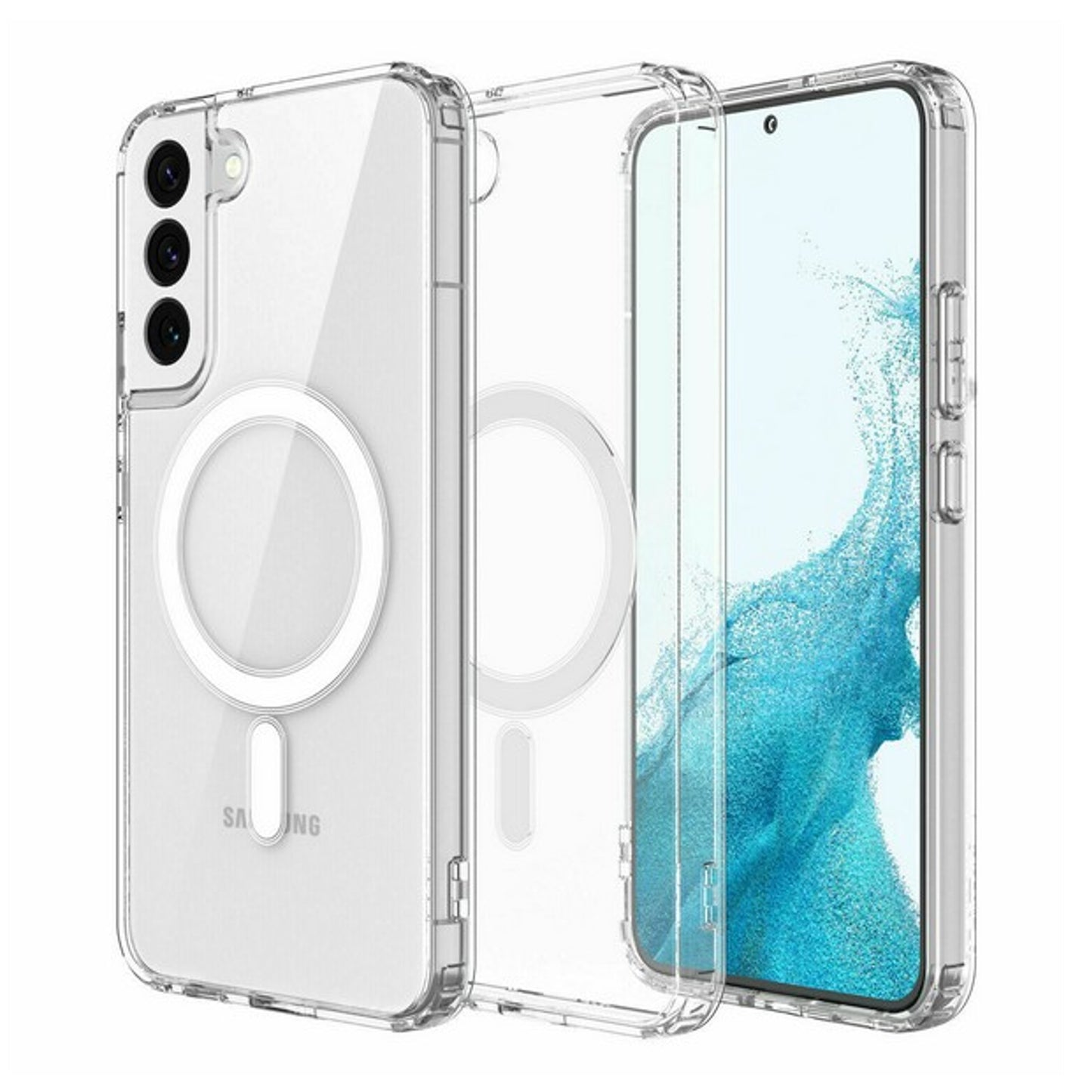 For Samsung Galaxy S25 Fan Edition /Galaxy S25 FE Magnetic Clear, MagSafe Wireless Charger Compatible, Slim PC + TPU Hybrid Transparent Design Case Cover Clear