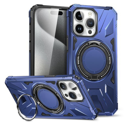 For Apple iPhone 16 Pro (6.3") Tough Shockproof Hybrid with Magnetic Ring Stand Compatible with MagSafe TPU + PC Protective Case Cover