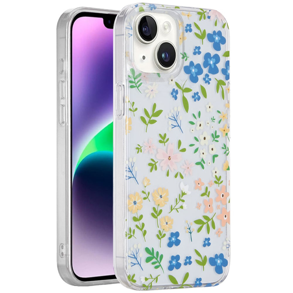 For Apple iPhone 15 Fashion Layer Design Slim IMD TPU Protective, Shockproof Hybrid Stylish Durable Hard PC Case Cover