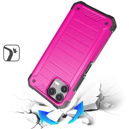 For AT&T Propel 3 5G Tough Lined Design Hybrid Shockproof Protective Rugged TPU Hard PC with Durable Grip Case Cover