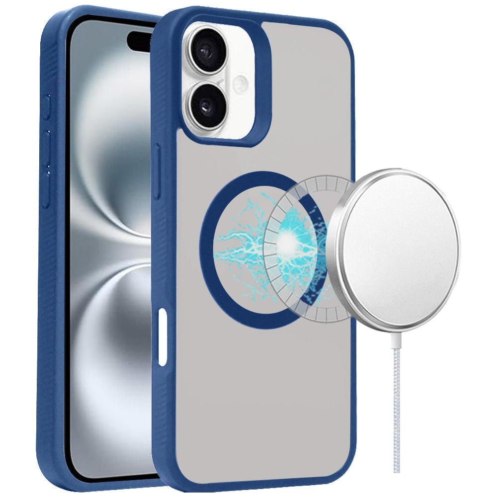 For Apple iPhone 16 Pro (6.3") Magnetic Case Hybrid Compatible with MagSafe TPU Slim Fit Shockproof Matte Hard Back Protective Case Cover