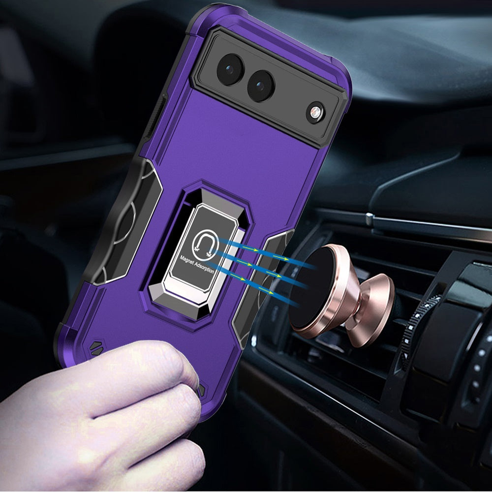 For Google Pixel 9A Hybrid Stand Magnetic Ring Holder Kickstand Heavy Duty Rugged Drop Silicone & Hard PC Shockproof Case Cover