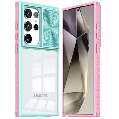 For Samsung Galaxy S25+ /S25 Plus /S24+ Plus Hybrid Cases with Sliding Camera Cover Transparent Shockproof Bumper TPU Protective Case Cover
