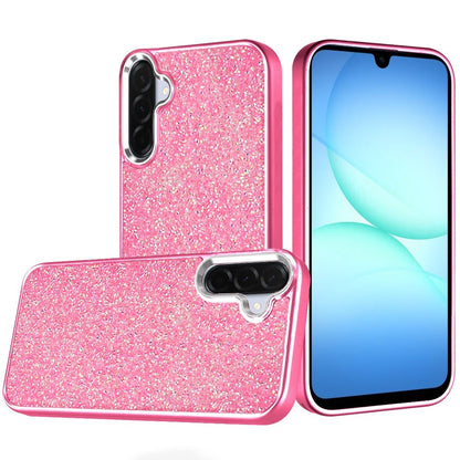 For Samsung Galaxy A17 5G Crystal Sparkle Diamond Glass Full Mini Glitter Bling Frame TPU Hybrid Protective Case Cover