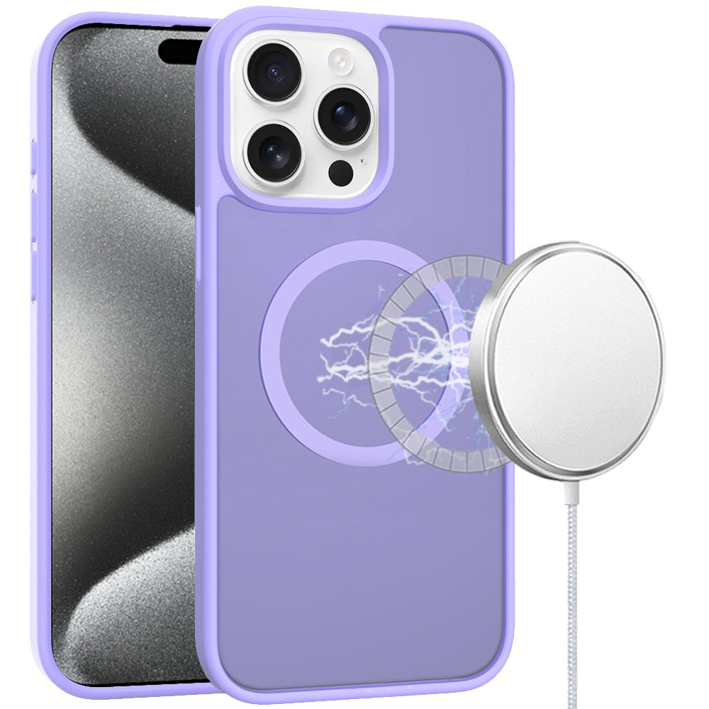 For Samsung Galaxy A17 5G MagSafe Compatible Case Hybrid Soft TPU Bumper Hard Translucent Matte Back Slim Shockproof Case Cover Light Purle