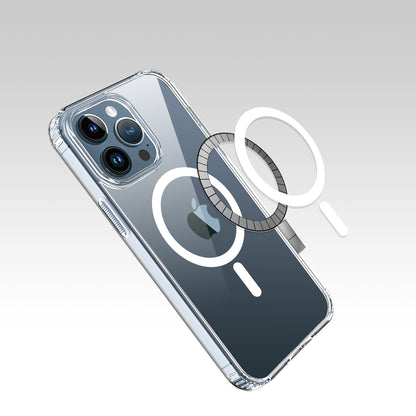 For Apple iPhone 16 (6.1") Classic Hybrid True Transparent Shockproof Back Magnetic Case Compatible with MagSafe Case Cover