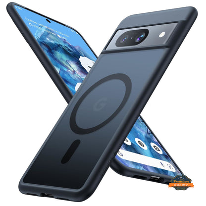 For Google Pixel 10 Pro XL Frosted Translucent Case with MagSafe Compatible Slim, Shockproof Protective Matte TPU Military Grade Tough Case Cover Black