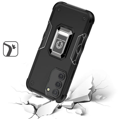 For Samsung Galaxy A52 5G Hybrid Stand Magnetic Ring Holder Kickstand Heavy Duty Rugged Drop Silicone & Hard PC Shockproof Case Cover Black