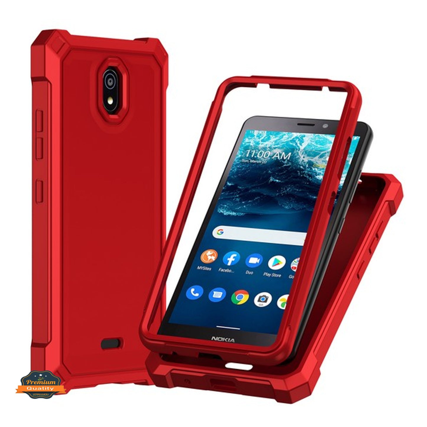 For BLU View 4 (B135DL), BLU View 2 (2023) Full-Body Dual Layer Hybrid Case Slim, Drop-Proof TPU Hard PC, Durable Corner Front Bumper Protector Case Cover